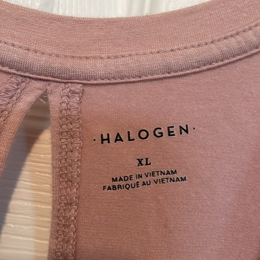 Women’s XL Halogen tank Sleeveless dusty Pink Top Keyhole back Scooped neck soft - Picture 4 of 8